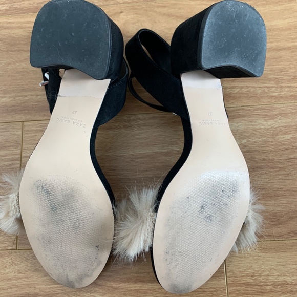 Zara Faux Fur Black Heels // 37 - Picture 6 of 6